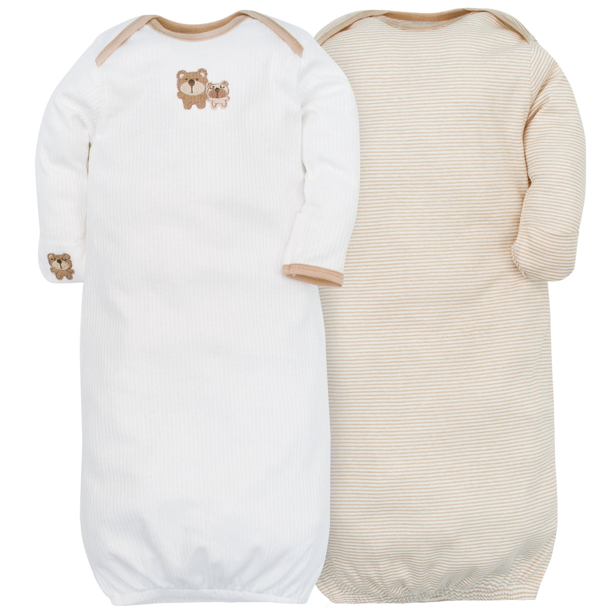 2-Pack Neutral Brown Bear Gowns