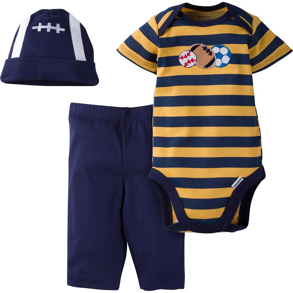 3-Piece Boys Sports Bodysuit & Pant Set