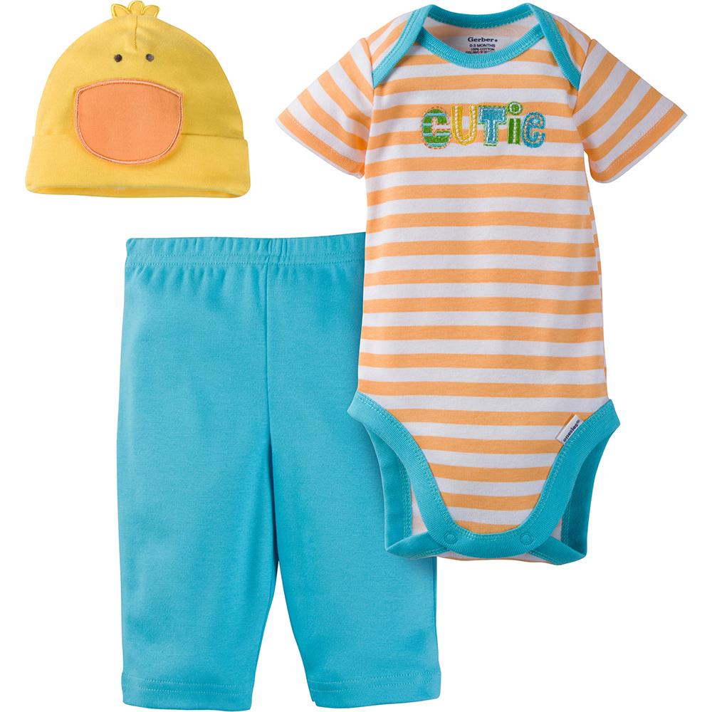3-Piece Neutral Duck Bodysuit & Pant Set