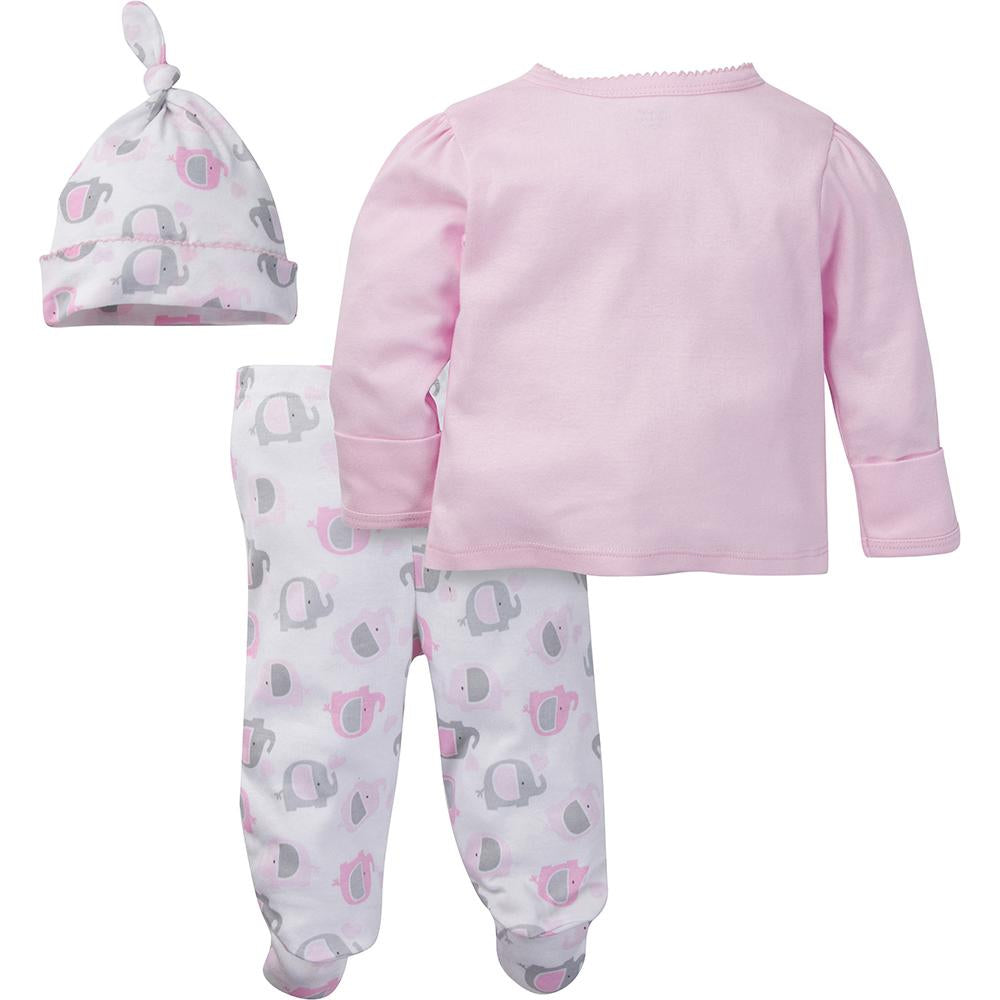3-Piece Girls Pink Elephant Take-Me-Home Set, view 2