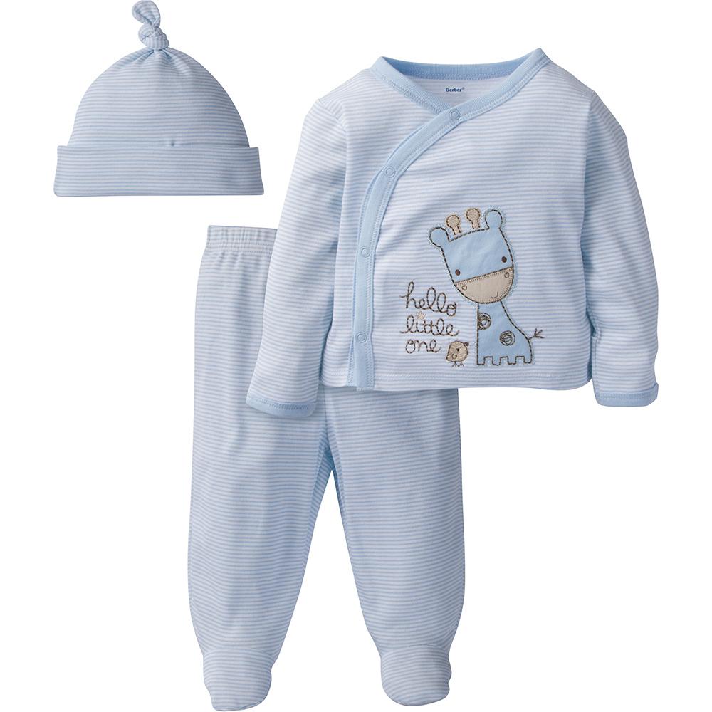 3-Piece Boys Blue Giraffe Take-Me-Home Set