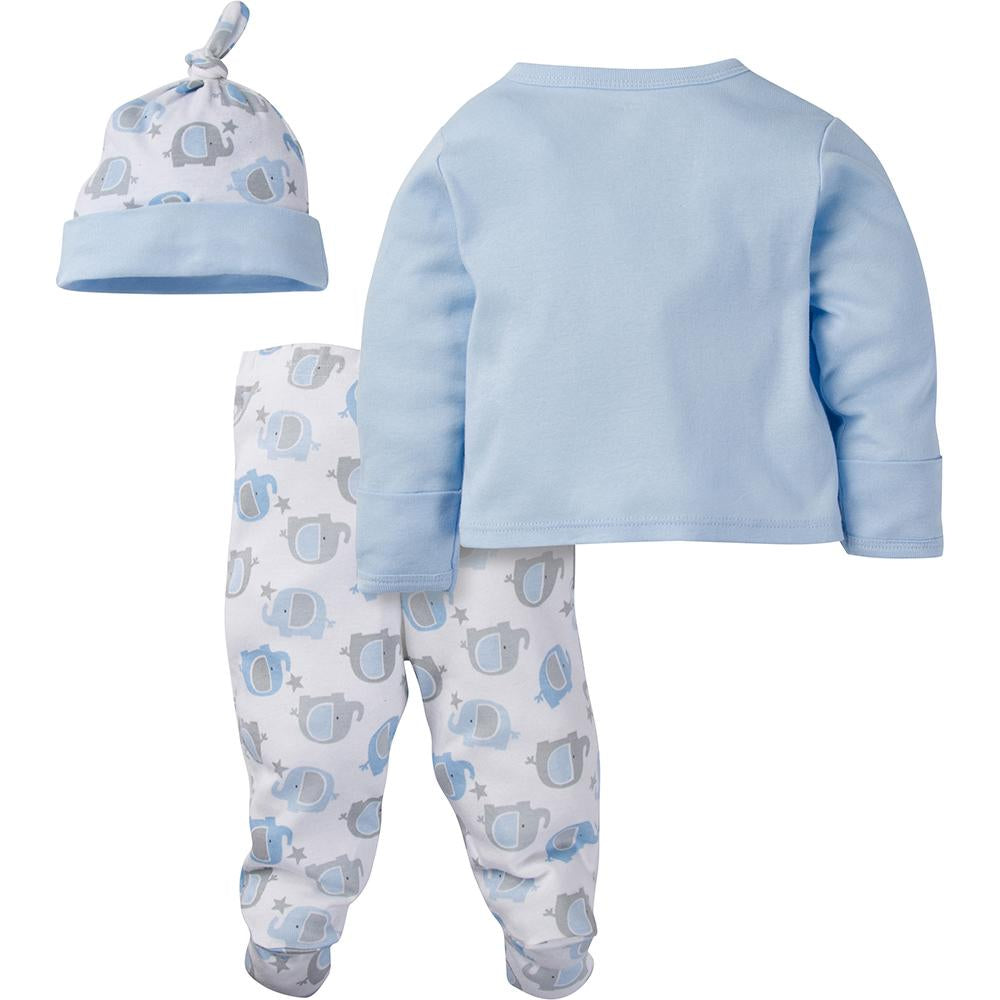 3-Piece Boys Blue Elephant Take-Me-Home Set, view 2