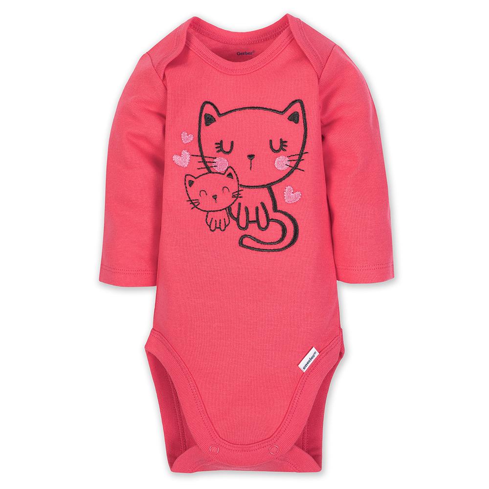 3-Piece Girls Kitty Bodysuit & Pants Set, additional view 1