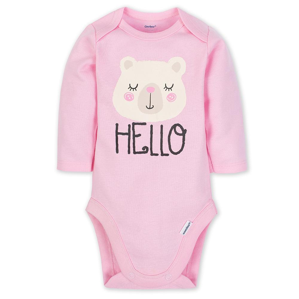 3-Piece Girls Hello Bodysuit & Pants Set, additional view 1