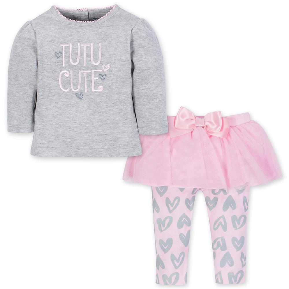 2-Piece Girls Tutu Cute Top & Tutu Legging Set