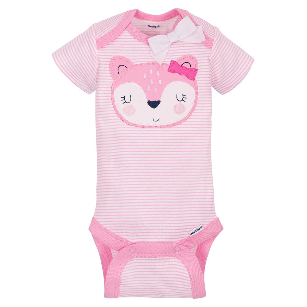 5-pack Girls Fox Short Sleeve Onesies Bodysuits, additional view 1