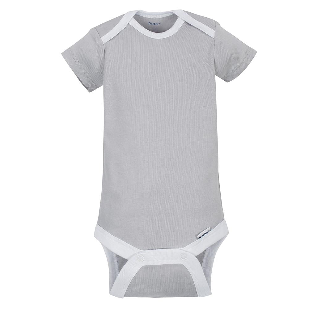 5-pack Neutral Grey Elephant Short Sleeve Onesies Bodysuits, additional view 5