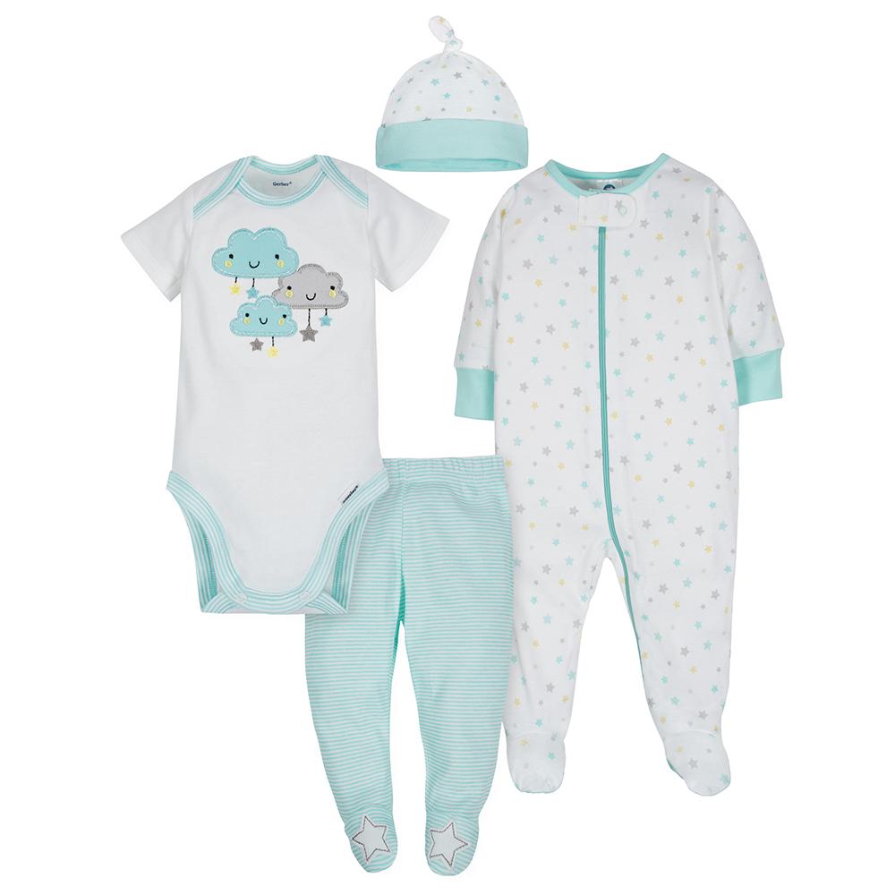 4-Piece Neutral Clouds Take-Me-Home Set
