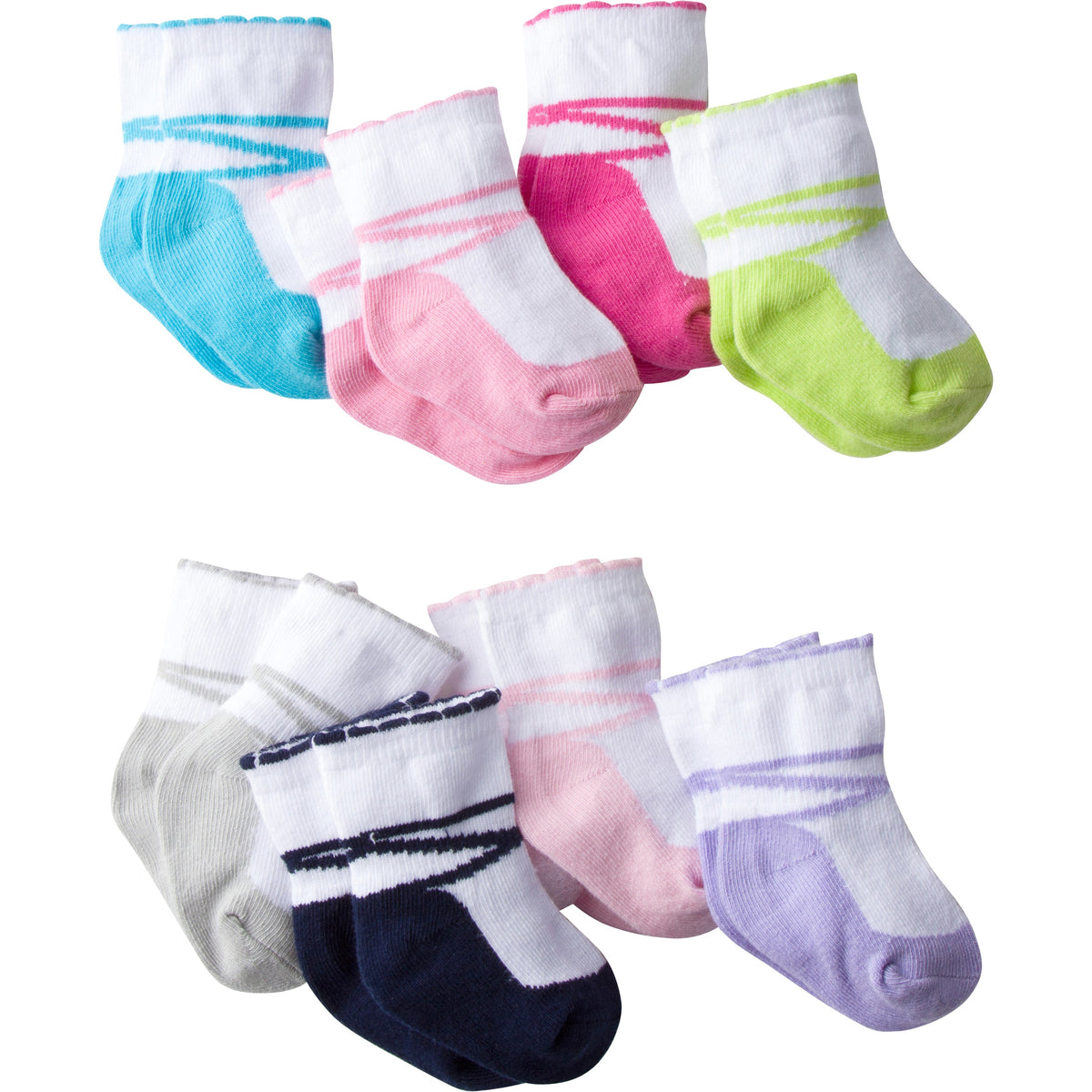 Girls 8PK ANKLE SOCK, view 2