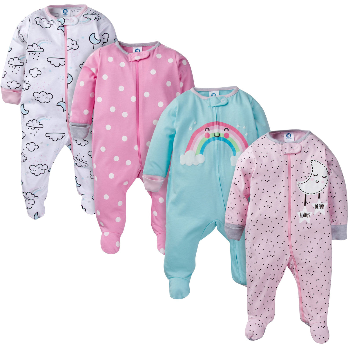 4-Pack Girls Clouds Sleep N' Play