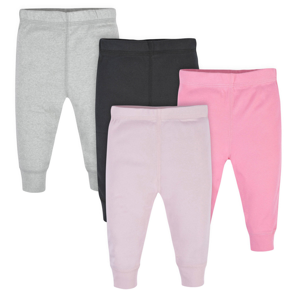 4-Pack Baby Girls Pink & Black Active Pants