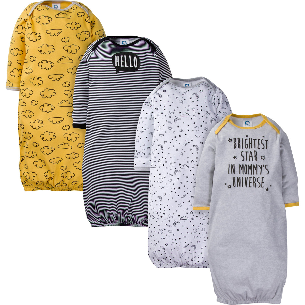 4-Pack Boys Stars Gowns