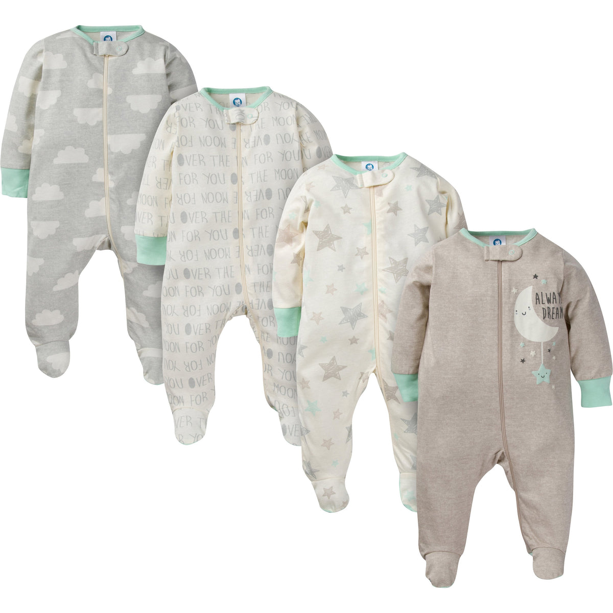 4-Pack Neutral Clouds Sleep N' Play