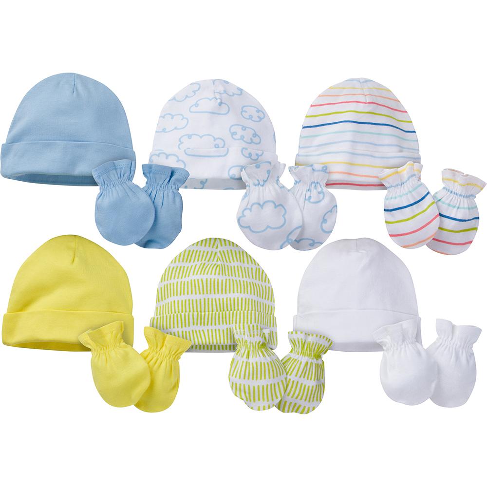 12-Piece Onesies Brand Baby Boy or Girl Unisex Cap and Mitten Set