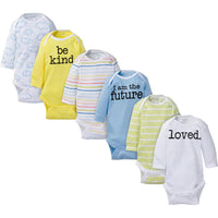 6-Pack Onesies® Brand Baby Boy or Girl Long Sleeve Bodysuits