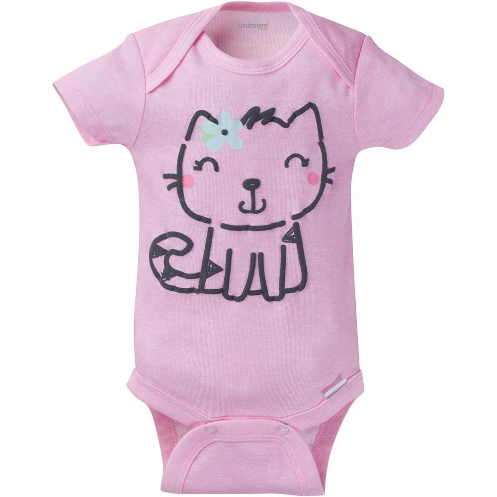 8-Pack Onesies Brand Baby Girl Kitty Short Sleeve Bodysuits, additional view 1