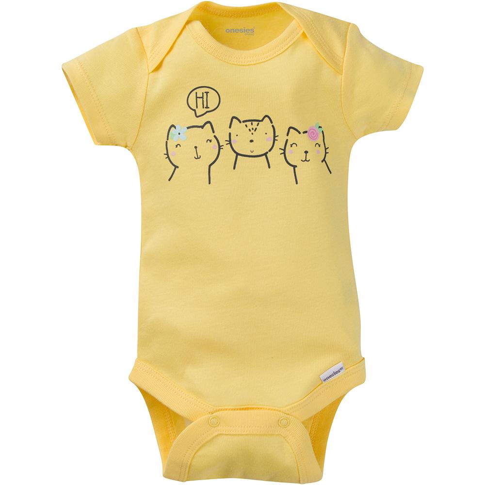 8-Pack Onesies Brand Baby Girl Kitty Short Sleeve Bodysuits, additional view 2