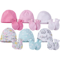 12-Piece Onesies® Brand Baby Girl Cap and Mitten Set
