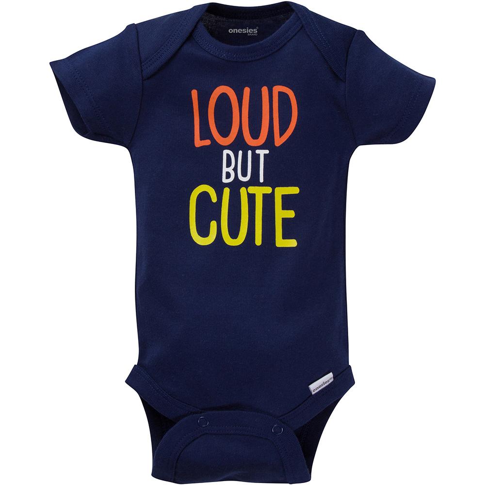 8-Pack Onesies Brand Baby Boy Short Sleeve Navy & Orange Bodysuits, additional view 1