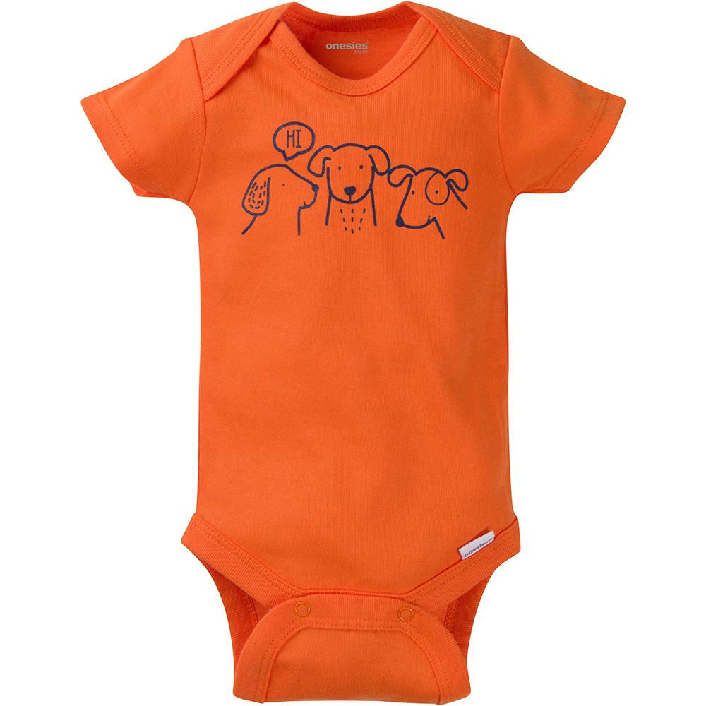 8-Pack Onesies Brand Baby Boy Short Sleeve Navy & Orange Bodysuits, additional view 2
