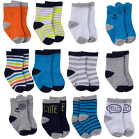 12-Pack Onesies® Brand Baby Boy Multi-Colored Jersey Crew Socks