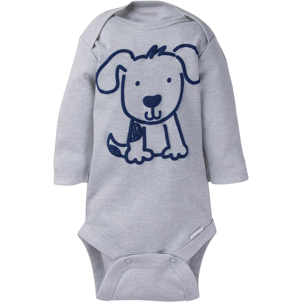6-Pack Onesies Brand Baby Boy Navy & Orange Long Sleeve Bodysuits, additional view 2