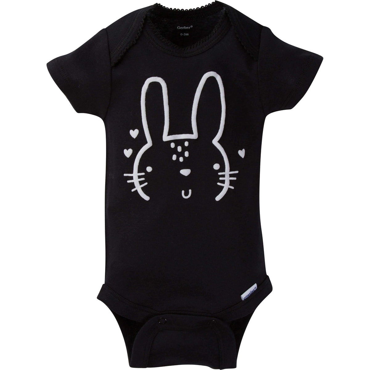 8-Pack Girls Bunny Short-Sleeve Onesies Bodysuits, additional view 1