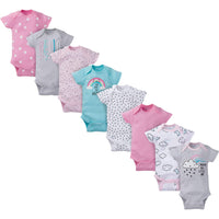 8-Pack Girls Clouds Short-Sleeve Onesies® Bodysuits
