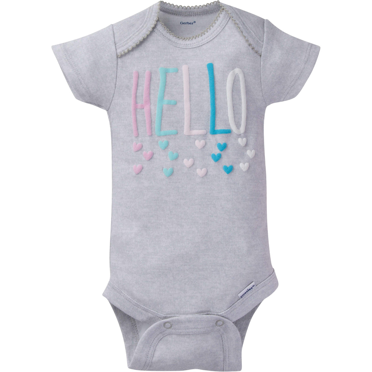 8-Pack Girls Clouds Short-Sleeve Onesies Bodysuits, additional view 2