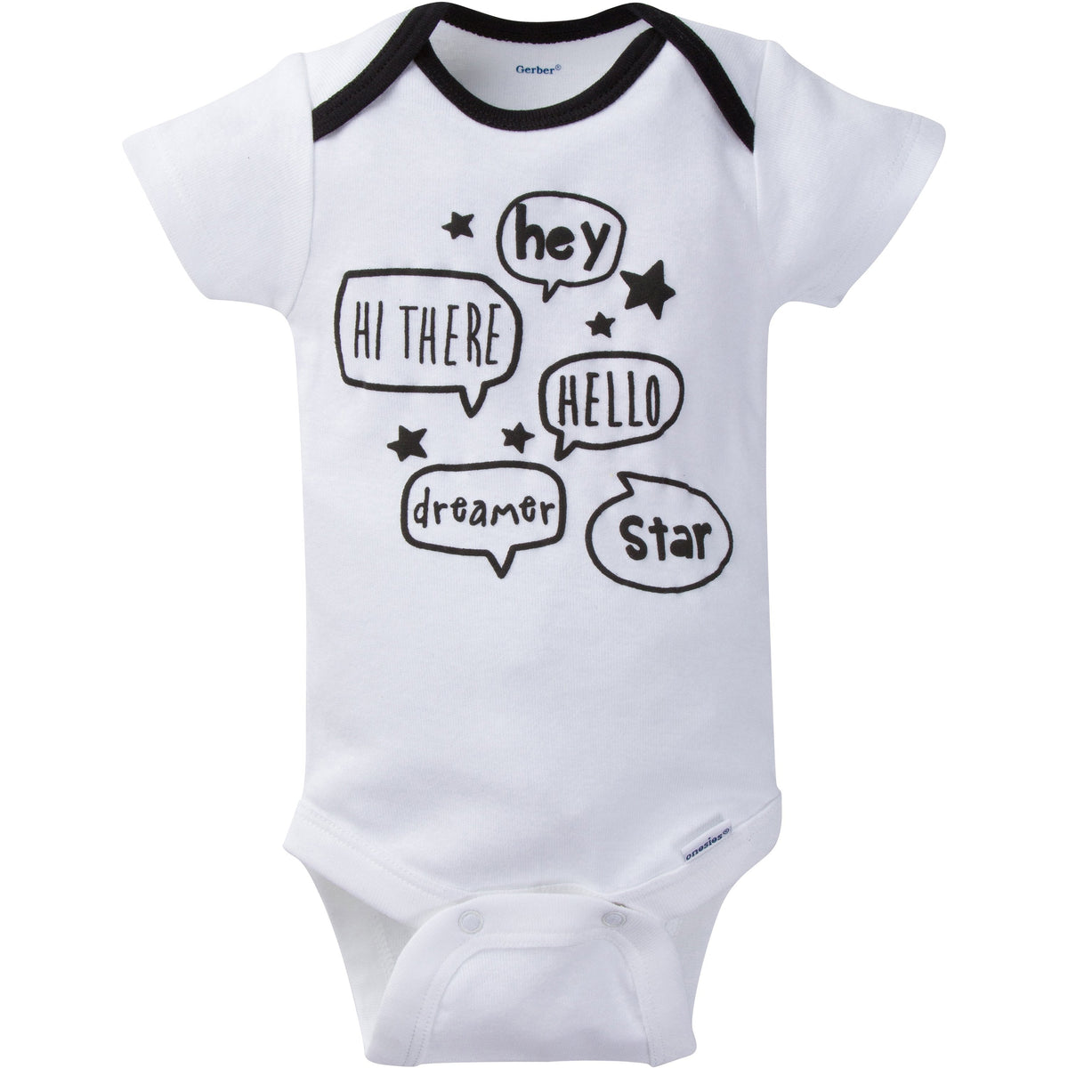 8-Pack Boys Short-Sleeve Stars Onesies Bodysuits, additional view 1