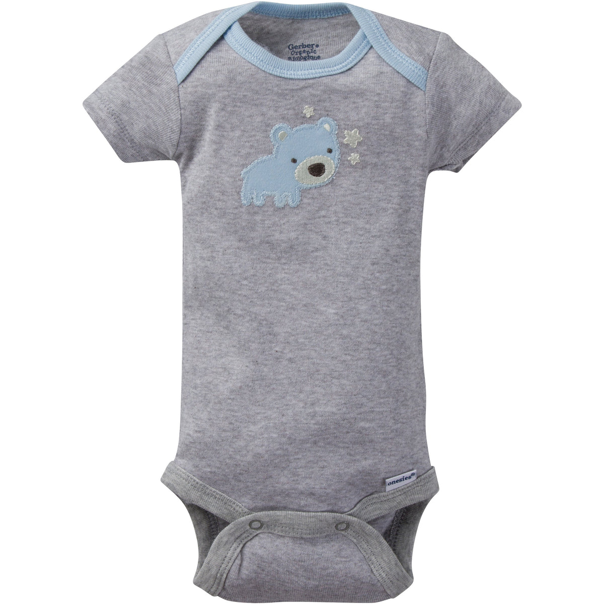 5-Pack Boys Bear Organic Short-Sleeve Onesies Bodysuits, additional view 2