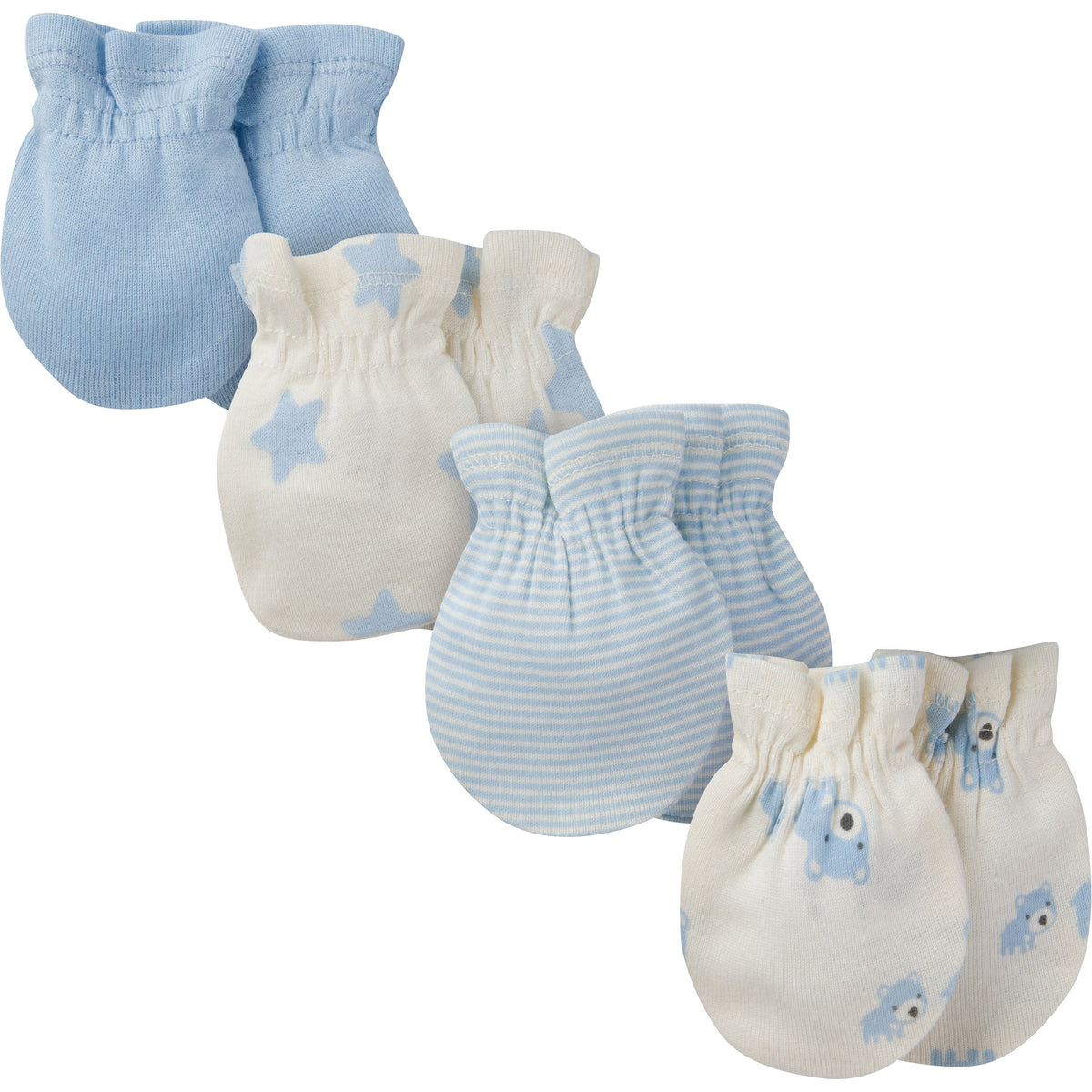 8-Piece Boys Bear Organic Cap and Mitten Set, additional view 2