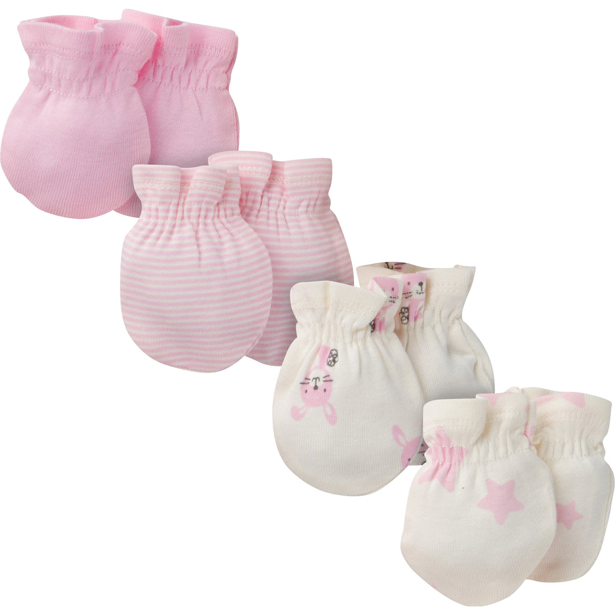 8-Piece Girls Bunny Organic Cap and Mitten Set, additional view 2