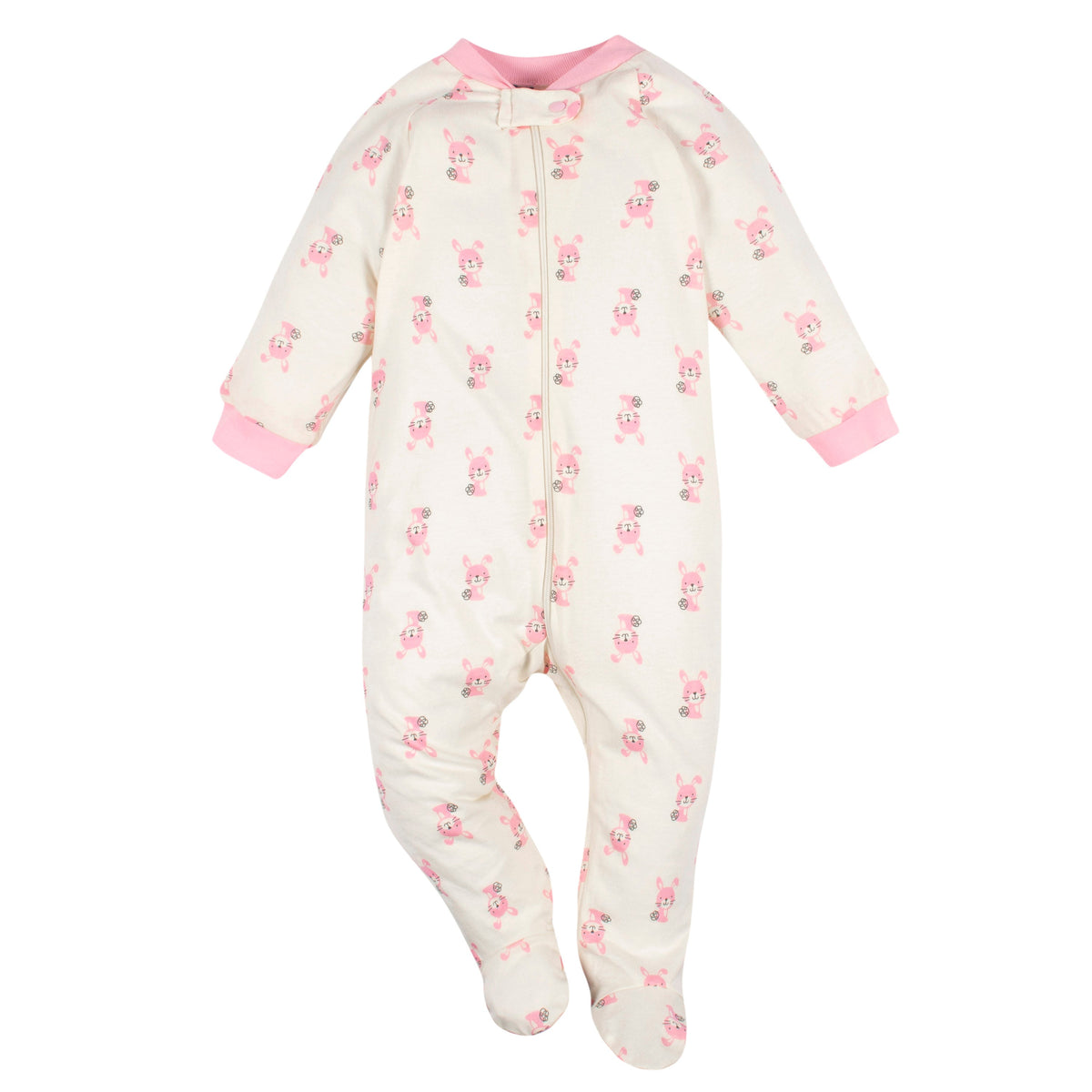 3-Pack Baby Girls Bunny Star Organic Sleep N' Plays, additional view 2