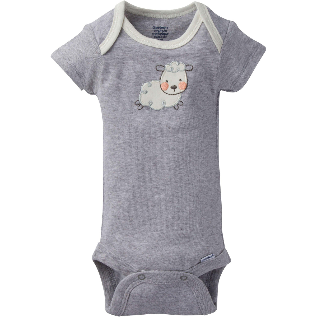 5-Pack Neutral Sheep Organic Short-Sleeve Onesies Bodysuits, additional view 1