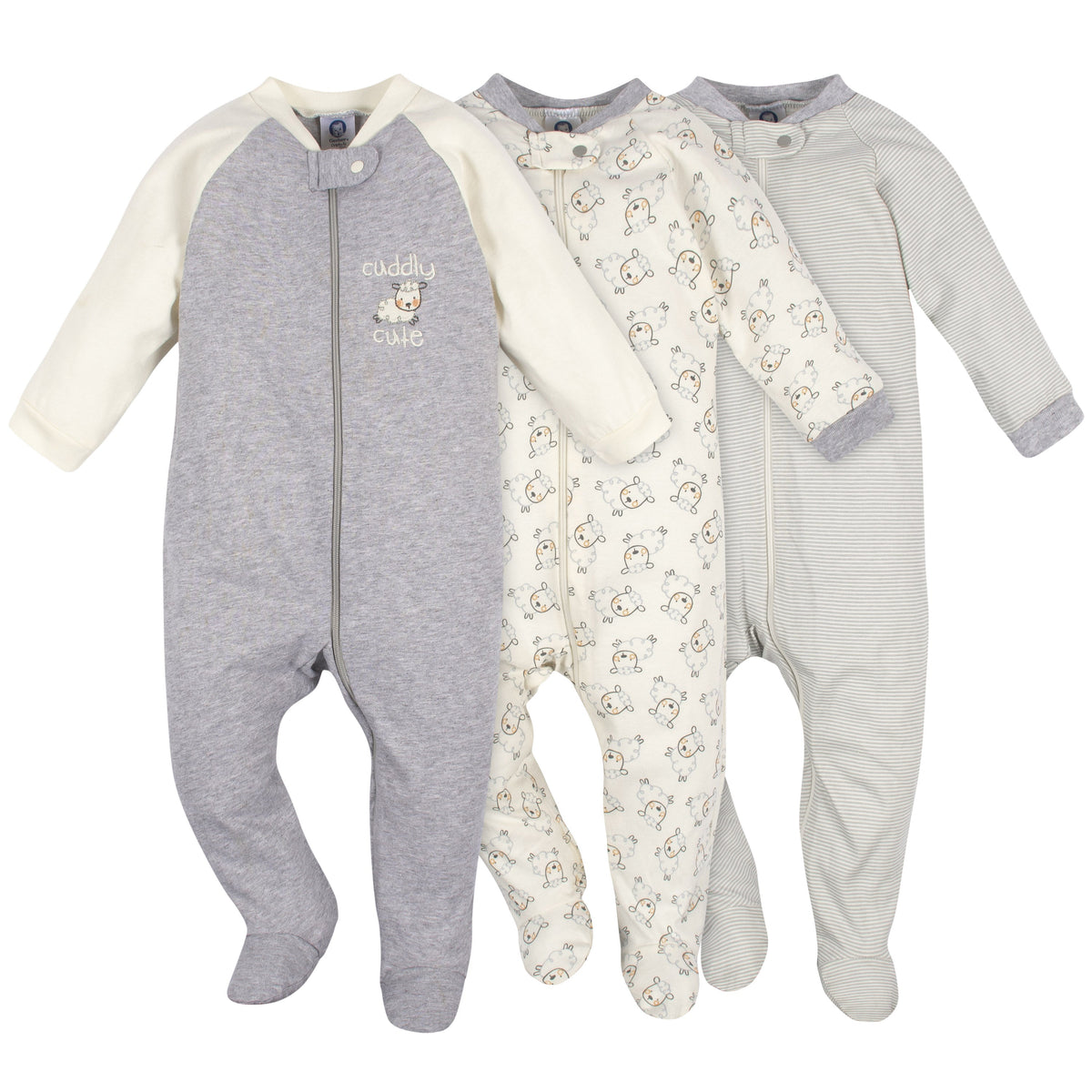 3-Pack Baby Neutral Cuddly Sheep Organic Sleep N' Plays
