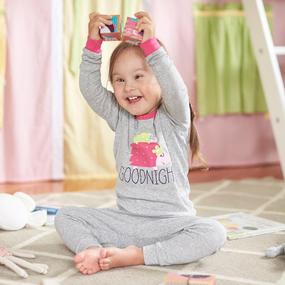 4-Piece Girls Pink Dot Snug Fit PJs, view 2