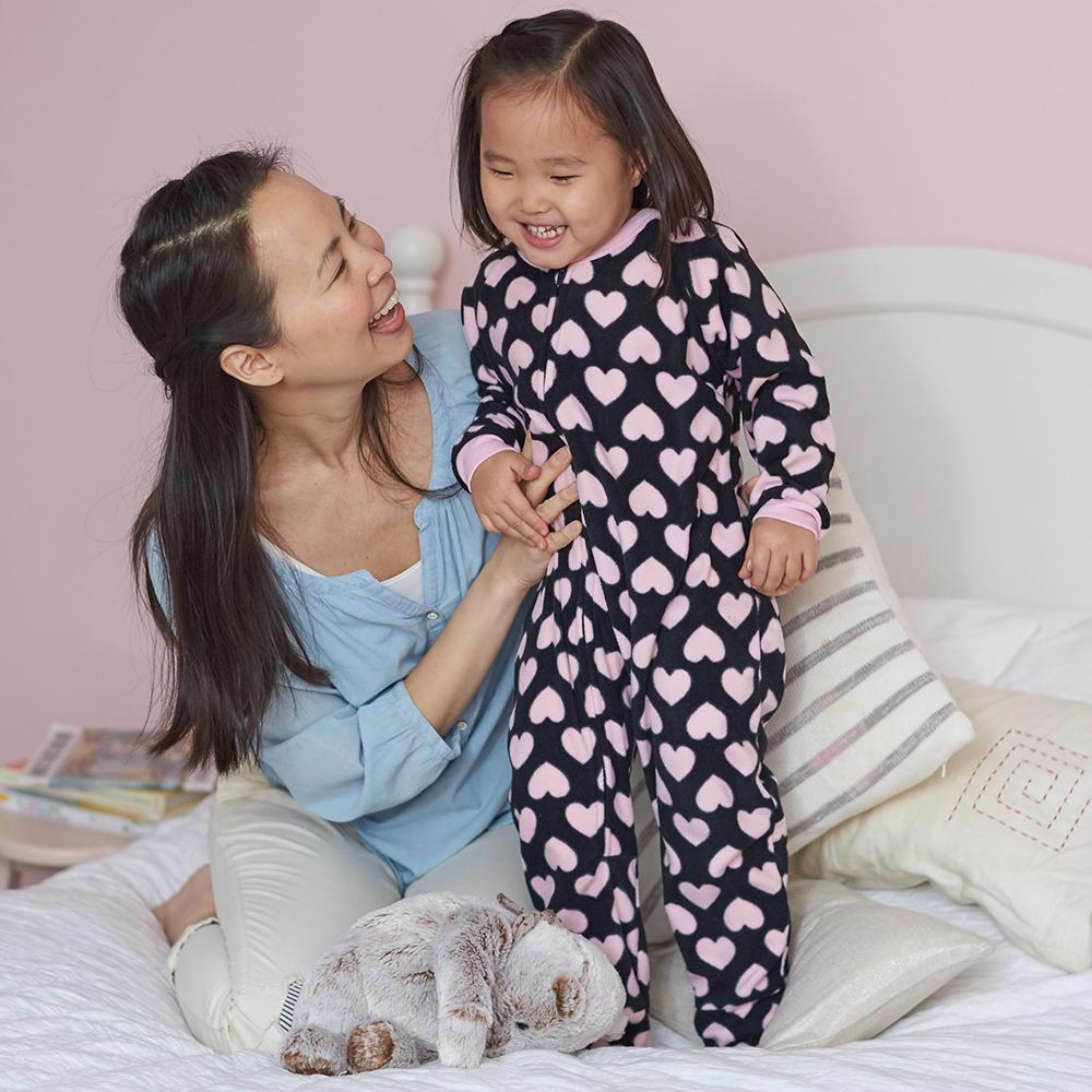 4-Pack Toddler Girl Hearts & Llama Blanket Sleepers, view 2