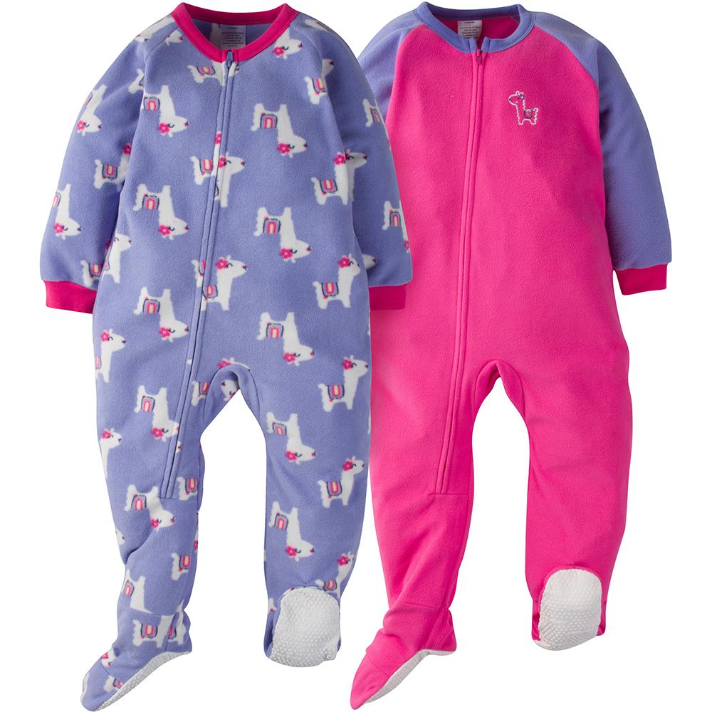 4-Pack Toddler Girl Hearts & Llama Blanket Sleepers, view 4