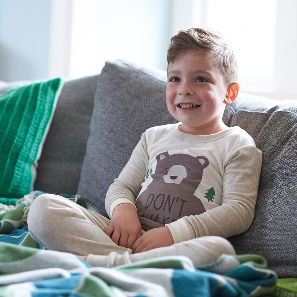 4-Piece Boys Brown Bear Snug Fit PJs, view 2