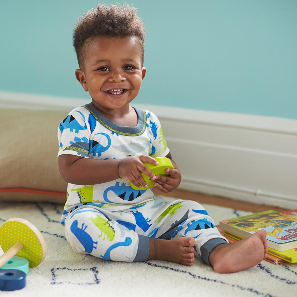4-Piece Boys Dinosaur Snug Fit PJs, view 2