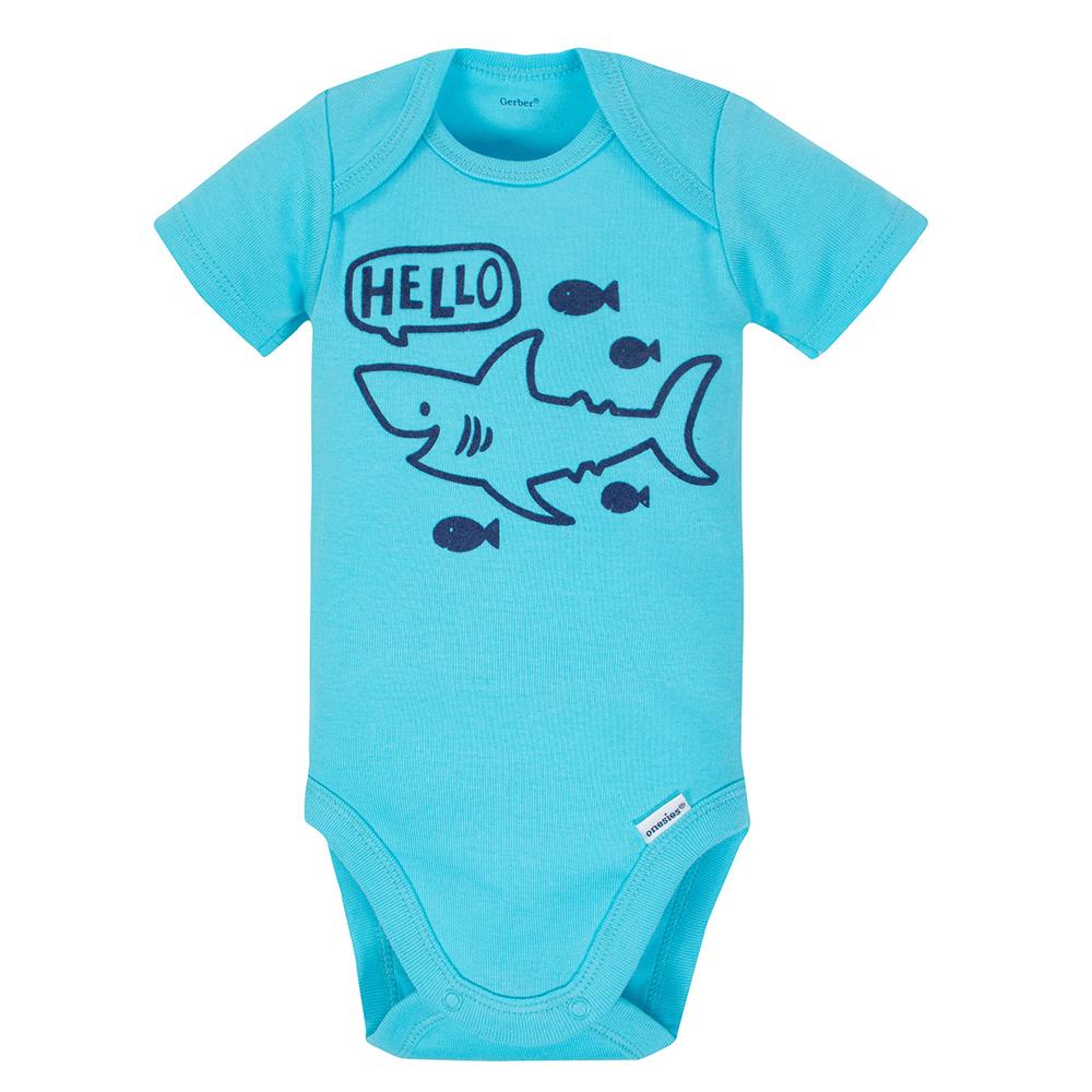 3-Piece Baby Boys Shark Bodysuit & Pants Set, additional view 1