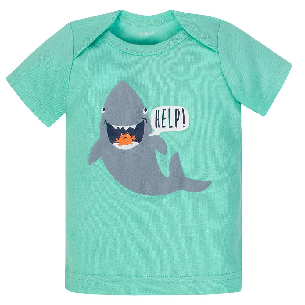 4-Piece Baby Boys Shark Onesies Bodysuit, Shirt, Pants and Short Set, additional view 4