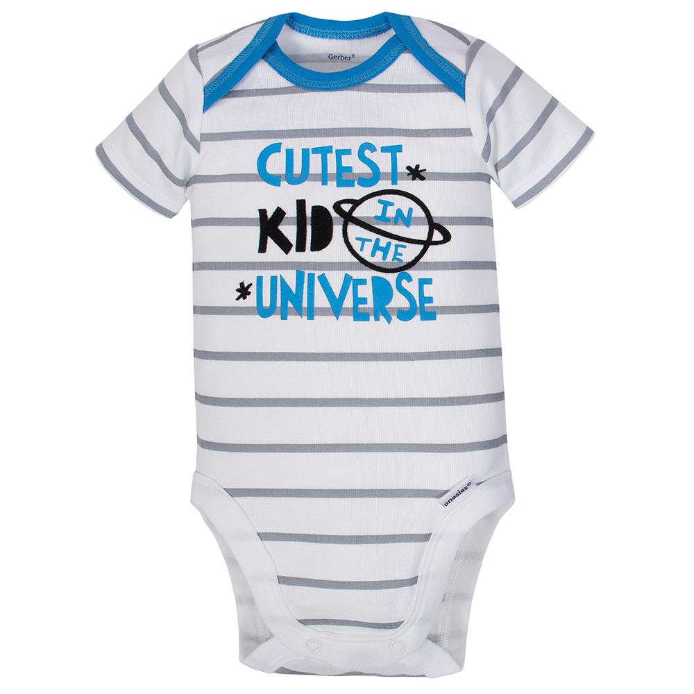 4-Piece Baby Boys Rocket Ship Onesies Bodysuit, Shirt, Pants & Short Set, additional view 3