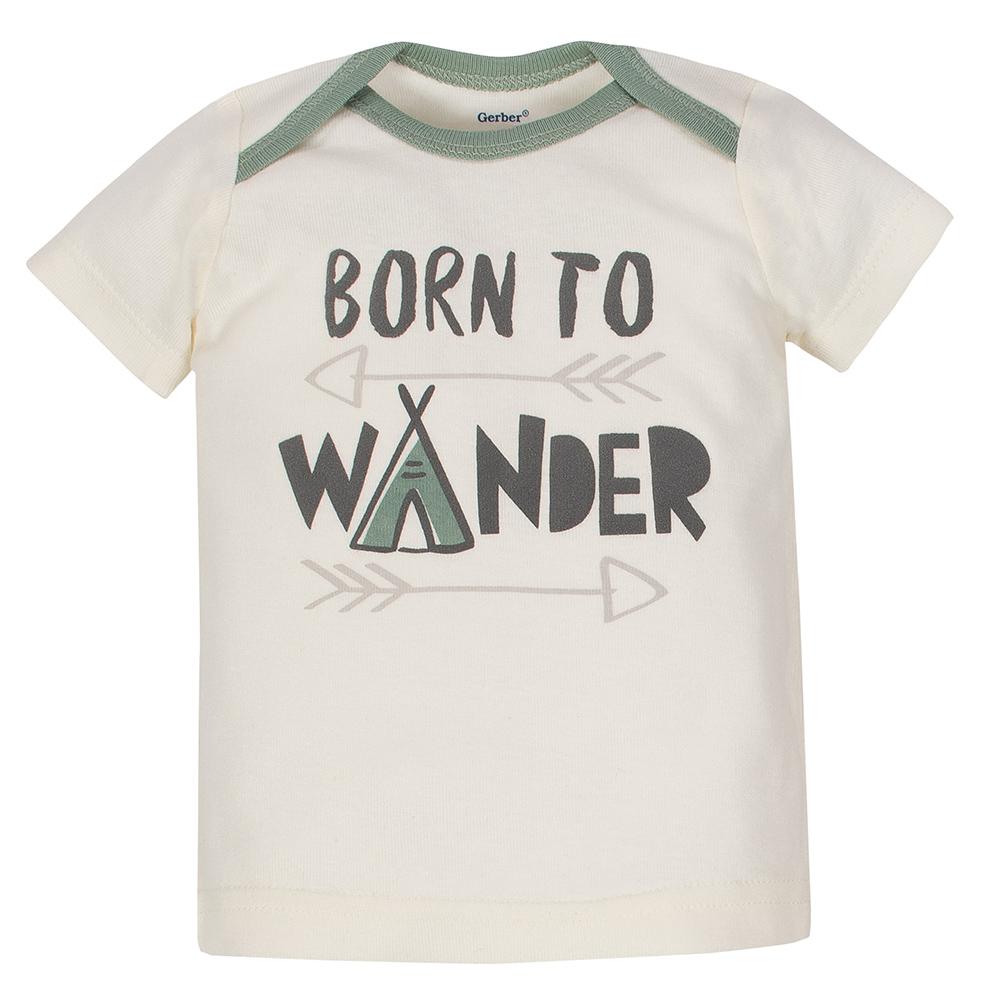 4-Piece Baby Boys Born to Wonder Onesies Bodysuit, Shirt, Pants and Short Set, additional view 4