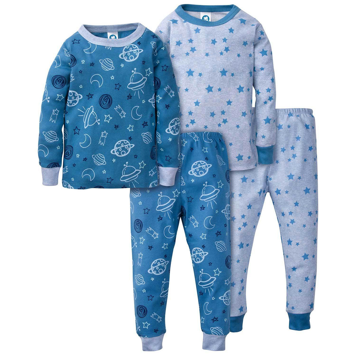 4-Piece Boys Space Organic Pajama Set