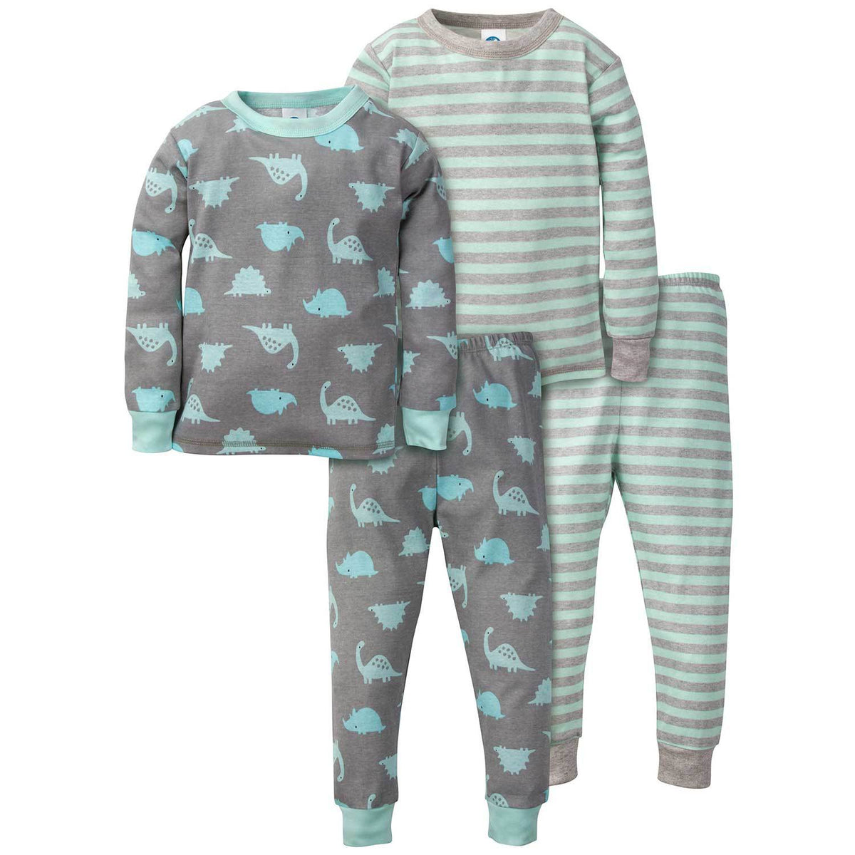 4-Piece Boys Dinosaurs Organic Pajama Set