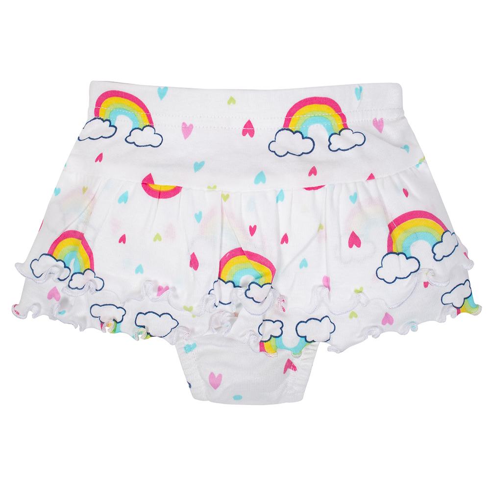 4-Piece Baby Girls Rainbow Onesies Bodysuit, Shirt, Pants & Skort Set, additional view 1