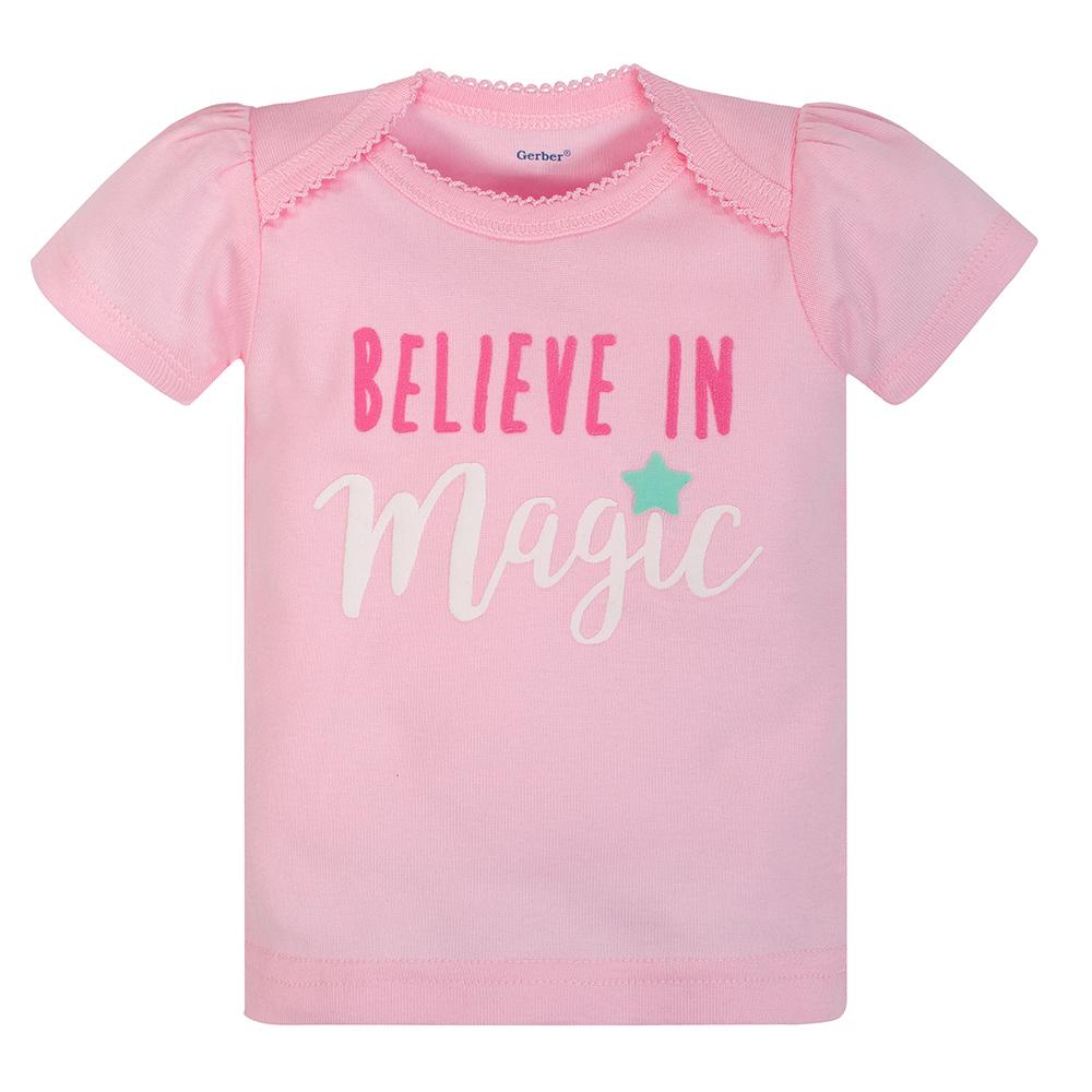 4-Piece Baby Girls Pop Star Onesies Bodysuit, Shirt, Pants, and Short Set, additional view 2