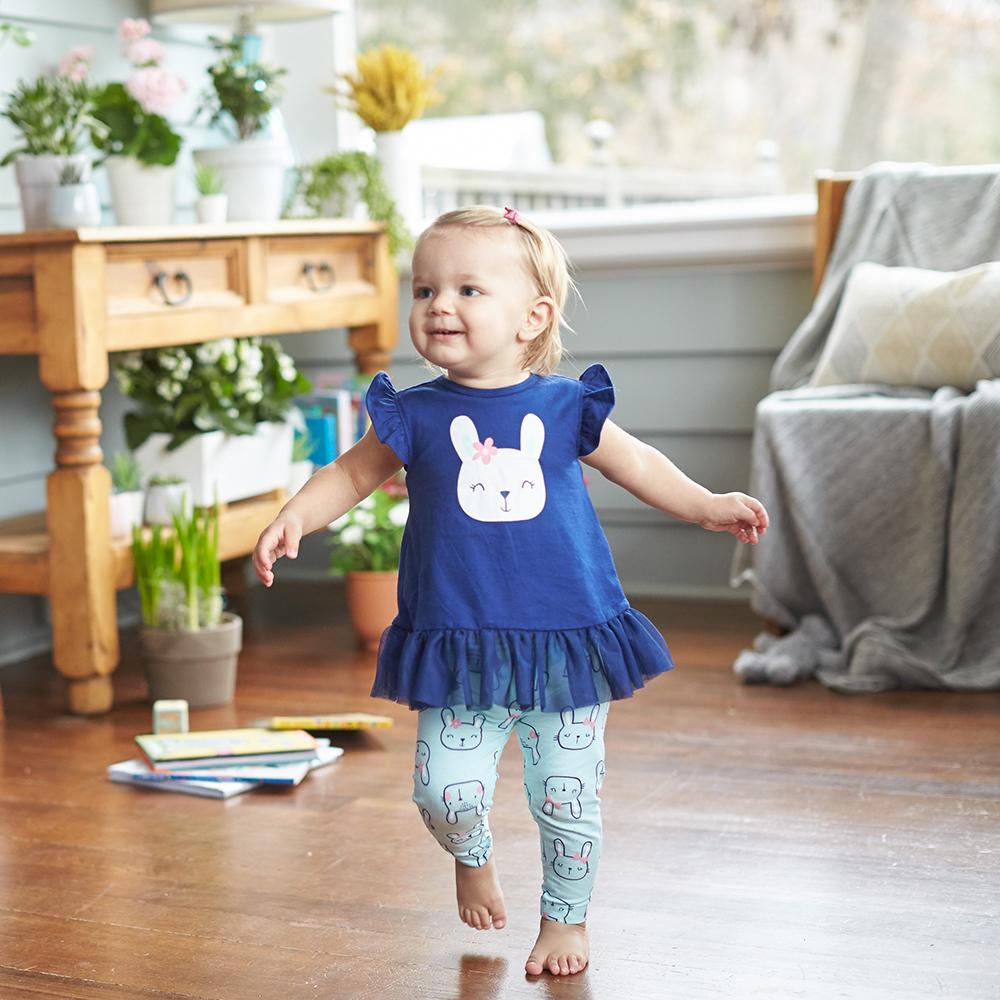 2-Piece Infant Girls Bunny Tunic & Legging Set, view 2